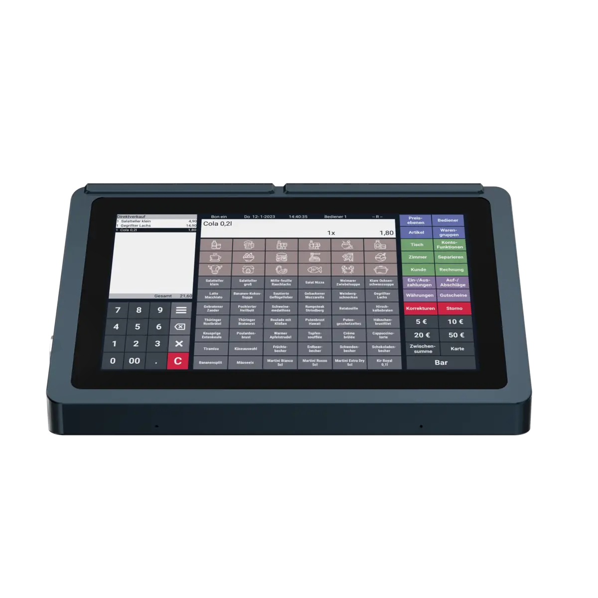 Android pos system QTouch9, front