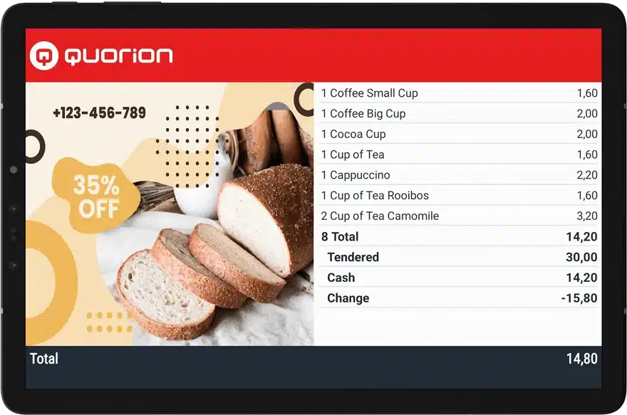 Kundenanzeige Android App fuer Kassen